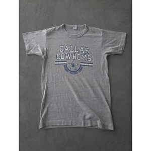 Vintage 1980s Dallas Cowboys Heather Grey NFL Football T-shirt Champion M